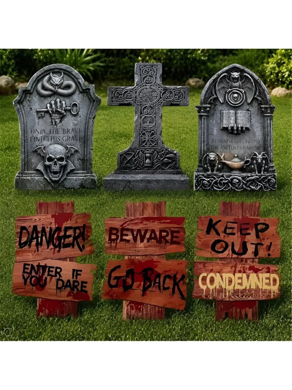 16.5Inch Halloween Decorations Outdoor Yard Signs, 6pcs Double-Sided